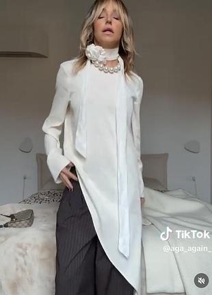 Подовжена блузка zara віскоза