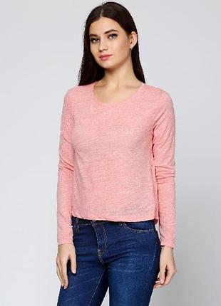 Новый розовый лонгслив блузка из плиссе stradivarius