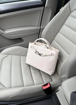 Сумка жіноча bottega veneta плетена бежева