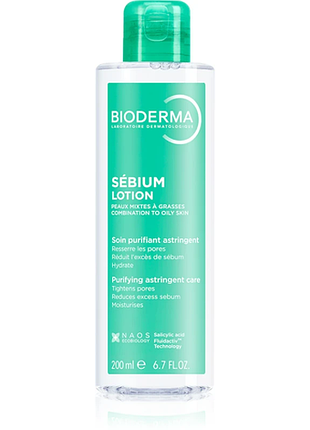 Лосьйон для жирної та комбінованої шкіри bioderma sebium lotion 200 мл