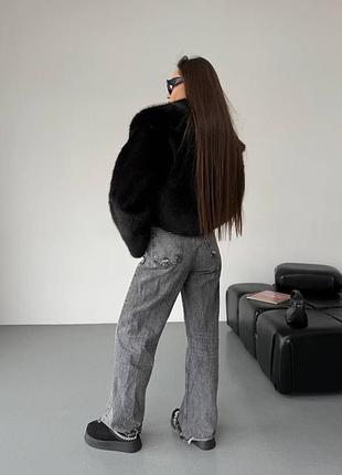 Жіноча укорочена шуба, біла 7