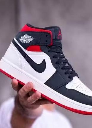 🔥кожаные👟👟 кроссовки хайтопы унекс-nike air jordan 1 retro!!️