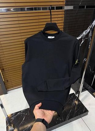 Чоловічий світшот stone island в чорному кольорі