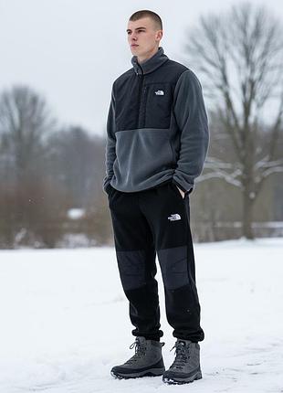Флісовий костюм tnf графіт (анорак) + штани tnf (вставки з плащівки)