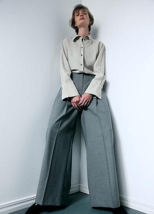 Рубашка оверсайз из смеси льна h&amp;m