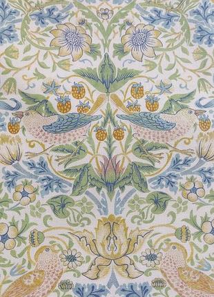 Хлопковая ткань с культовым мини-принтом «земляничный вор» william morris