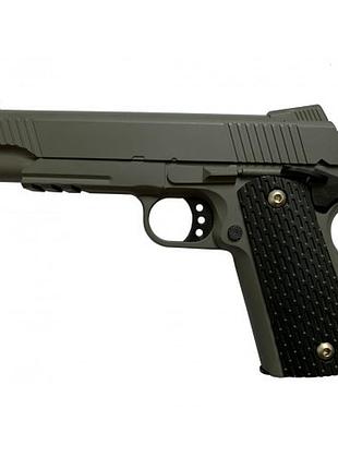 Игрушечный металлический пружинный пистолет на пластиковых пульках 6мм colt m1911 | игрушечное оружие для мальчика