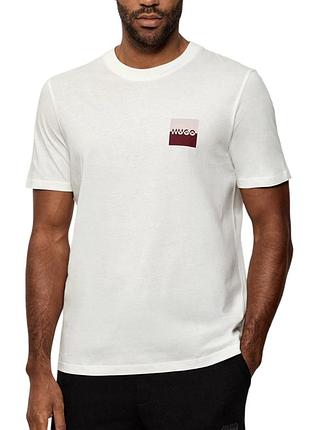 Hugo boss dapusi logo print jersey t-shirt with red logo white