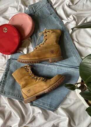 Женские зимние ботинки timberland authentics fold-over / teddy fleece 38 (24см.) 📏24.5см.