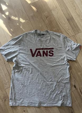 Футболка чоловіча vans сіра oversize бавовна xl