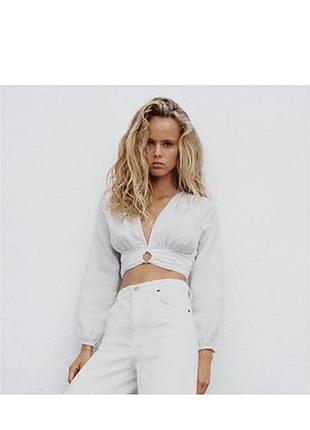 Блузка zara льон
