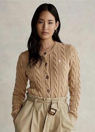 Жіночий кардиган polo ralph lauren бежевий шерсть кашемір оригінал