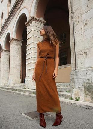 Сукня міді жіноча zara коричнева розмір l