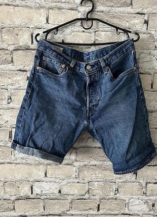 Шорти чоловічі levi’s 501 сині джинсові w32