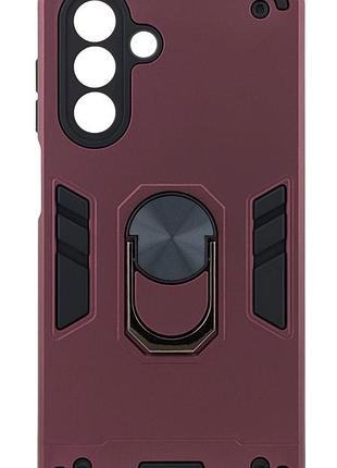 Чехол armored ring для samsung galaxy a18 / a185 противоударный с подставкой кольцо бордовый