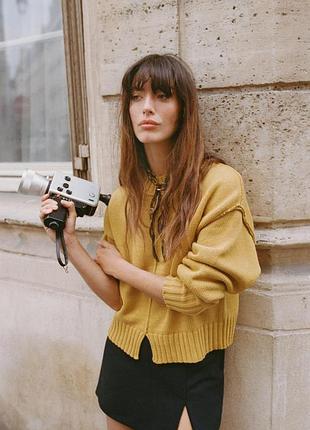 Жіночий светр zara гірчичний розмір xl