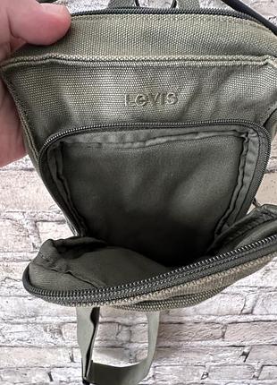 Сумка через плече чоловіча levi’s оливкова 6