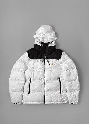 Пуховик moncler x palm angels nevin white/black