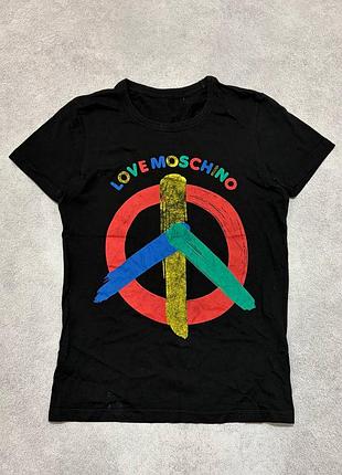 Футболка love moschino peace sign graphic tee