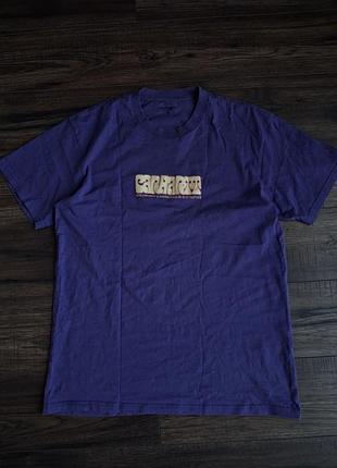 Футболка carhartt wip s/s heat script t-shirt фіолетова оригінал