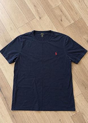 Футболка чоловіча polo ralph lauren темно-синя з вишитим логотипом, розмір xxl