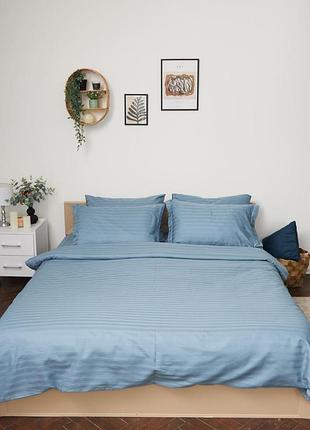 Комплект постільної білизни moon&star дитячий 110х140 наволочки 2х50х50 ultramarine satin stripe