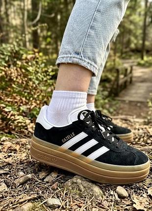 Кросівки жіночі adidas gazelle чорні, розмір 36, довжина устілки 220мм