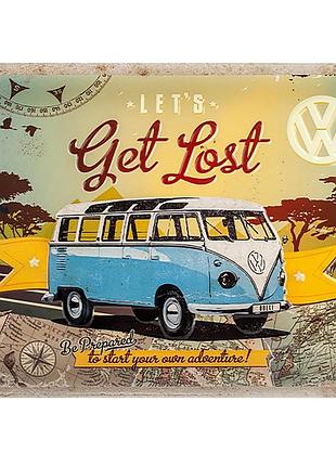 Металева табличка 30 x 40 см vw bulli - let's get lost nostalgic-art (23155)