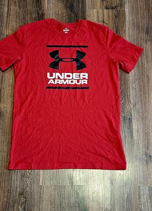 Чоловіча унікальна футболка under armour з великим лого оригінал