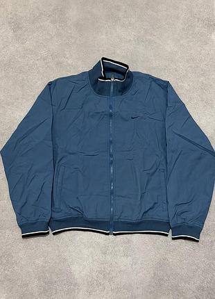 Вінтажна вітровка nike dri-fit / олімпійка nike vintage blue xl / куртка на блискавці