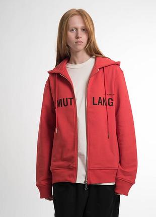 Унісекс худі helmut lang червоне на змійці, розмір s/m