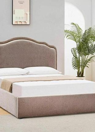 Кровать двуспальная florencja raven 160х200, темный беж, с мягким изголовьем, современная обивка, для спальни