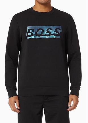 Чоловічий світшот boss чорний з логотипом