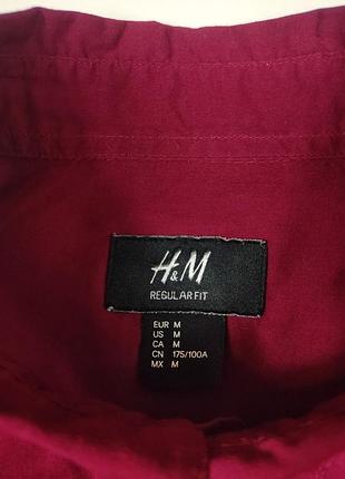 Сорочка чоловіча h&m бордова розмір m 3