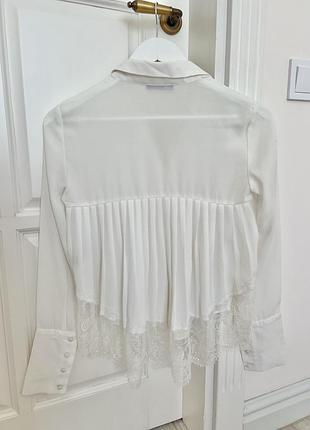 Блуза жіноча класична ivory xs з мереживом