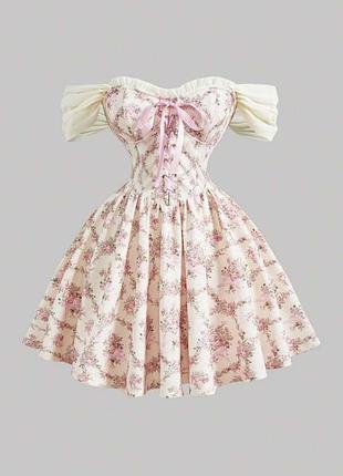 Квіткова сукня зі шнурівкою lolita kawaii cottagecore coquette