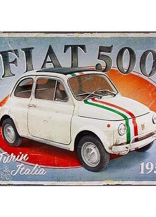 Плакат 30x40 fiat 500 turin itali nostalgic-art (23351)