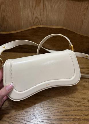 Крос-боді для жінок jw pei joy shoulder bag молочна з веганської шкіри