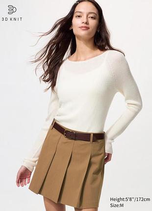 Светр лонг з мериносової вовни 3d в'язання безшовний uniqlo