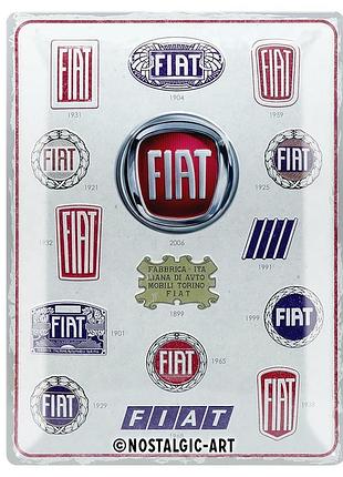 Плакат fiat logo evolution 30x40 nostalgic-art (23297)