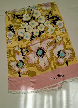 Nina ricci шовковий платок шарф