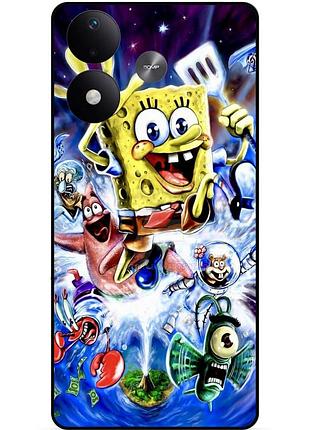Силиконовый чехол бампер для xiaomi redmi note 17 с картинкой губка боб sponge bob