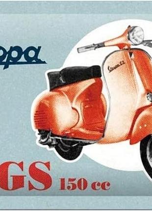 Плакат 15 x 20 см. vespa gs150 since 1955 nostalgic-art (26231)
