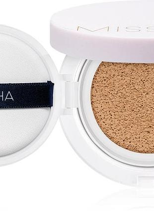 Тональный кушон для лица missha magic cushion moist up spf 50+/pa+++ №21 light beige №23 medium beige