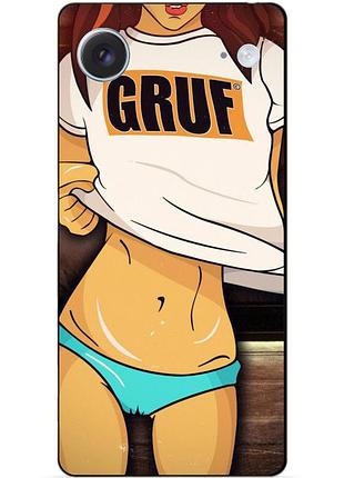 Чехол силиконовый бампер для iphone 17 air с рисунком девушка в майке gruf