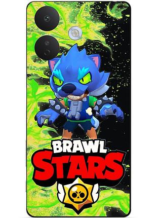 Чехол силиконовый бампер для xiaomi redmi note 17 pro с героем бравл леон оборотень brawl