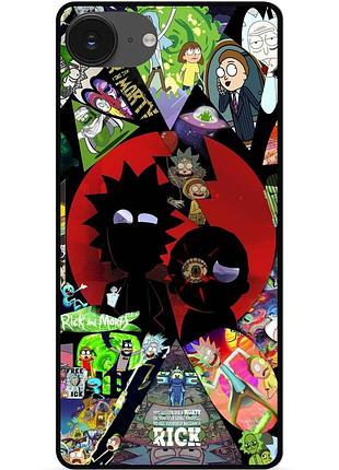 Силіконовий чохол бампер для iphone 17e з малюнком rick and morty рік і морті