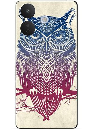 Чехол силиконовый бампер для xiaomi redmi note 17 pro с рисунком сова