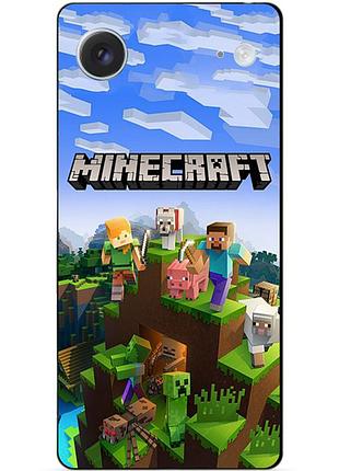 Силіконовий чохол бампер для iphone 17 air з малюнком minecraft майнкрафт