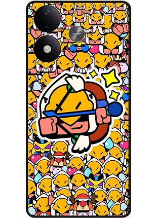 Силіконовий чохол бампер для xiaomi redmi note 17 стікери бравл бо brawl